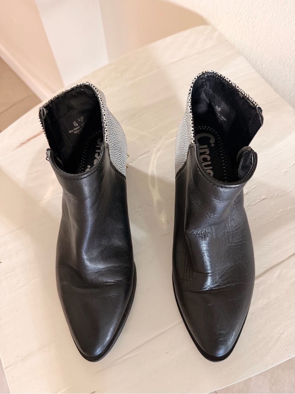 Circus by Sam Edelman Holt  Black Leather Pointed Ankle Booties
